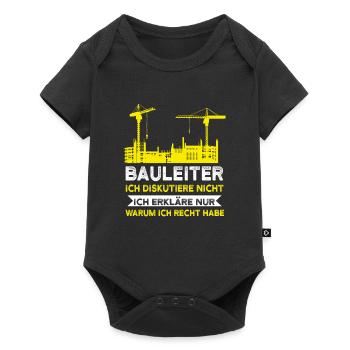 Bauleiter Bauaufsicht Bauleitung Geschenk - Baby Premium Kurzarmbody - Schwarz - Vorne