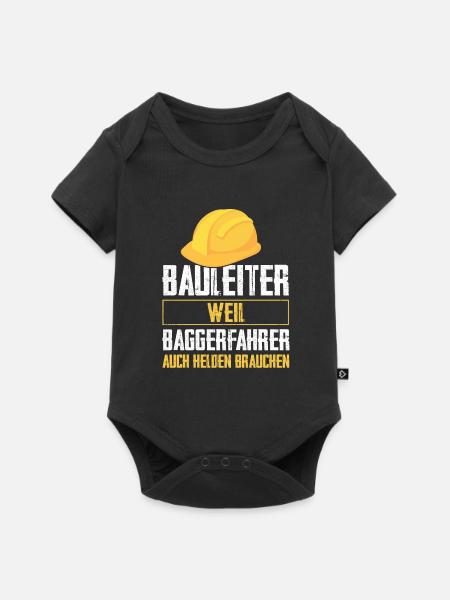 Bauleiter Bauaufsicht Baustellenleiter Geschenk - Baby Premium Kurzarmbody - Schwarz
