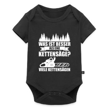 Baumpfleger Forstwirt Waldarbeiter Geschenk - Baby Premium Kurzarmbody - Schwarz - Vorne