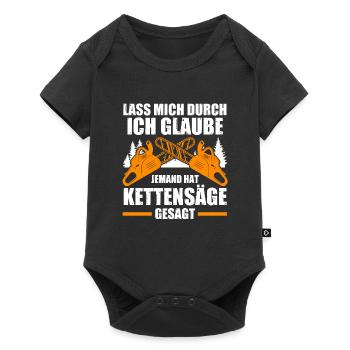 Baumpfleger Forstwirt Kettensäge Geschenk - Baby Premium Kurzarmbody - Schwarz - Vorne