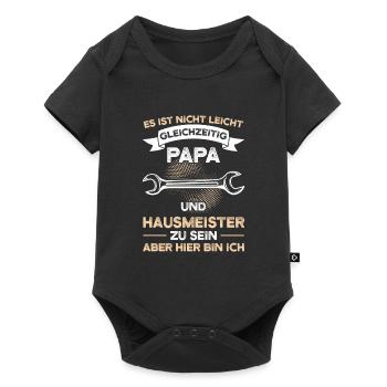 Hausmeister Papa Hausverwalter Geschenk - Baby Premium Kurzarmbody - Schwarz - Vorne