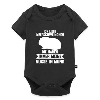 Meerschwein Haustier Meerschweinchen Liebhaber Ges - Baby Premium Kurzarmbody - Schwarz - Vorne