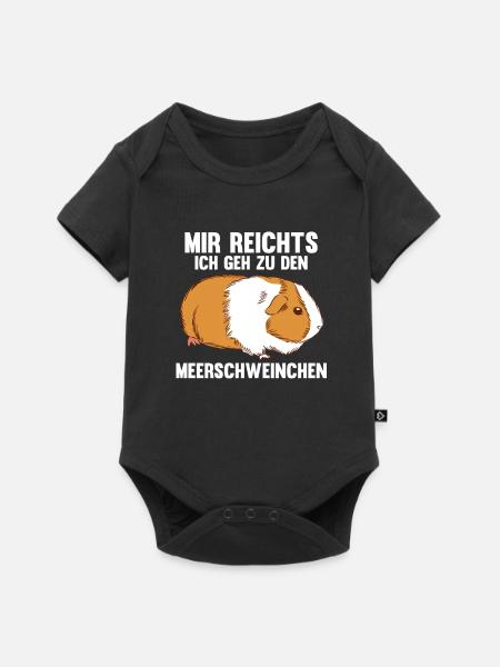 Meerschwein Haustier Haustiere Geschenk - Baby Premium Kurzarmbody - Schwarz