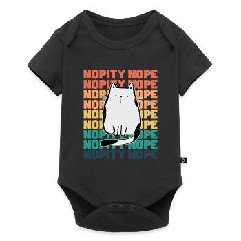 Cat Nopity Nope - Baby Premium short-sleeve bodysuit - black - Front