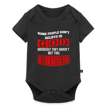 Vorname Christopher Name Christopher Geschenk - Baby Premium Kurzarmbody - Schwarz - Vorne