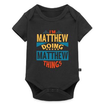Vorname Christopher Name Christopher Geschenk - Baby Premium Kurzarmbody - Schwarz - Vorne