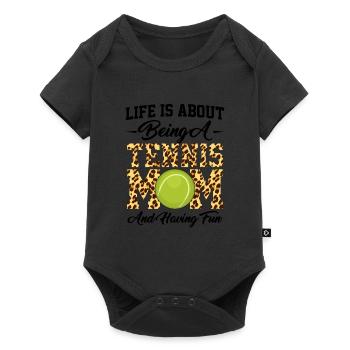 Tennis Mama Tennisspiel Tennis Geschenk - Baby Premium Kurzarmbody - Schwarz - Vorne
