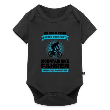 Mountainbike Downhill Radrennen Geschenk - Baby Premium Kurzarmbody - Schwarz - Vorne