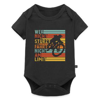 Mountainbike Downhill Radrennen Geschenk - Baby Premium Kurzarmbody - Schwarz - Vorne