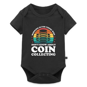 Numismatiker Münzen Münzsammlung Geschenk - Baby Premium Kurzarmbody - Schwarz - Vorne