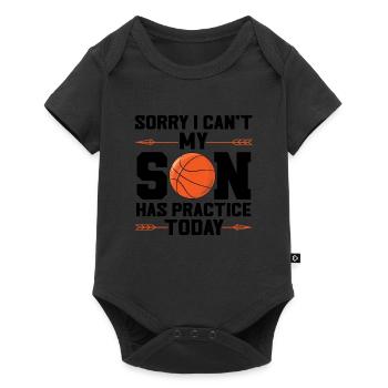 Basketball Sohn Basketball Mutter Sport Geschenk - Baby Premium Kurzarmbody - Schwarz - Vorne