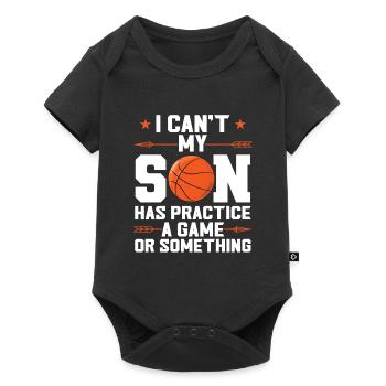 Basketball Sohn Basketball Mutter Sport Geschenk - Baby Premium Kurzarmbody - Schwarz - Vorne