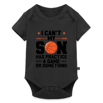 Basketball Sohn Basketball Mutter Sport Geschenk - Baby Premium Kurzarmbody - Schwarz - Vorne