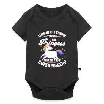 Lehrer Schule Grundschule Geschenk - Baby Premium Kurzarmbody - Schwarz - Vorne