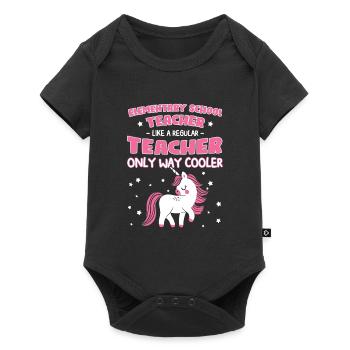 Lehrer Schule Grundschule Geschenk - Baby Premium Kurzarmbody - Schwarz - Vorne