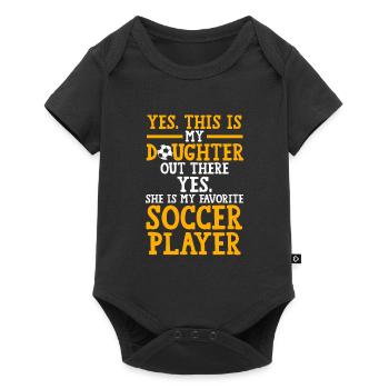 Soccer Mom Tochter Soccer Mom Sport Geschenk - Baby Premium Kurzarmbody - Schwarz - Vorne