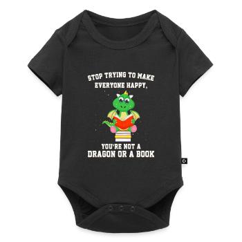 Drache Drache und Buch Drachenliebhaber Geschenk - Baby Premium Kurzarmbody - Schwarz - Vorne