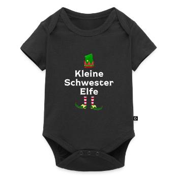 Kleine Schwester Elfe Geschwister Geschenk - Baby Premium Kurzarmbody - Schwarz - Vorne