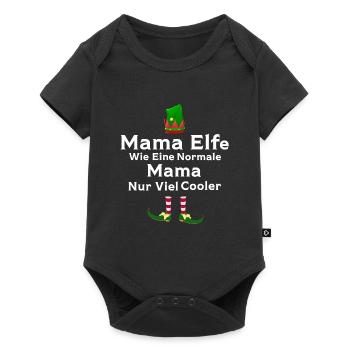 Mutter Elf Mütter Geschenk - Baby Premium Kurzarmbody - Schwarz - Vorne