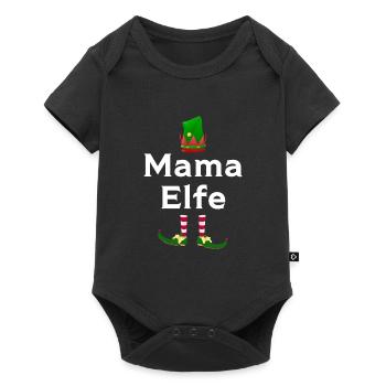 Mutter Elfe Mamas Geschenk - Baby Premium Kurzarmbody - Schwarz - Vorne