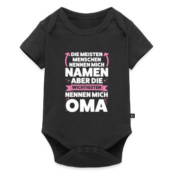 Oma Großmutter Omi Geschenk - Baby Premium Kurzarmbody - Schwarz - Vorne
