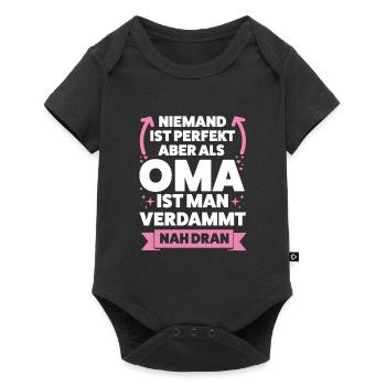 Oma Großmutter Großmütter Geschenk - Baby Premium Kurzarmbody - Schwarz - Vorne