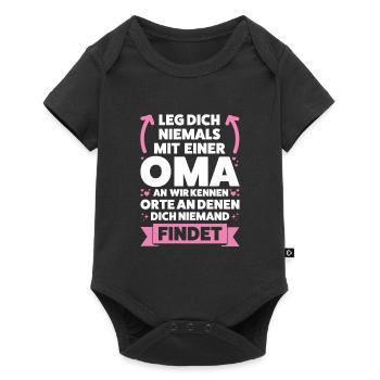 Oma Großmutter Großmütter Geschenk - Baby Premium Kurzarmbody - Schwarz - Vorne