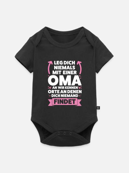 Oma Großmutter Großmütter Geschenk - Baby Premium Kurzarmbody - Schwarz