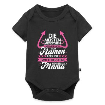 Mutter Familie Mama Geschenk - Baby Premium Kurzarmbody - Schwarz - Vorne
