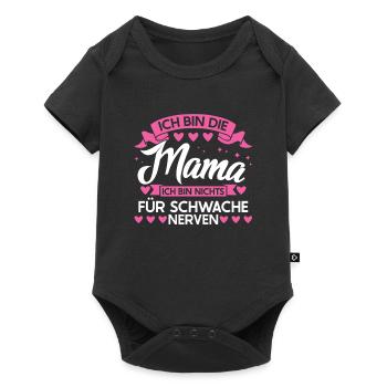 Mutter Familie Kinder Geschenk - Baby Premium Kurzarmbody - Schwarz - Vorne
