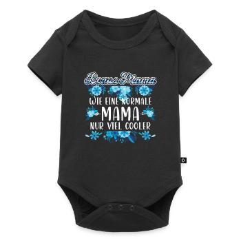 Bonus Mama Familie Stiefmutter Geschenk - Baby Premium Kurzarmbody - Schwarz - Vorne