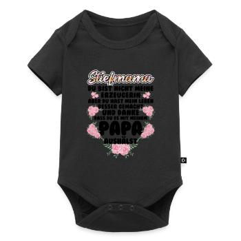 Stiefmama Familie Stiefmutter Geschenk - Baby Premium Kurzarmbody - Schwarz - Vorne