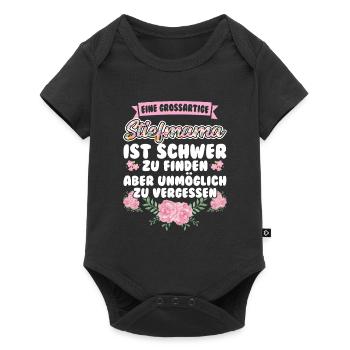 Stiefmama Familie Bonus Mama Geschenk - Baby Premium Kurzarmbody - Schwarz - Vorne