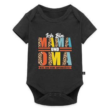 Mama & Oma Familie Mutter Geschenk - Baby Premium Kurzarmbody - Schwarz - Vorne