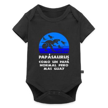 Papa Dinosaur Vater Geschenk - Baby Premium Kurzarmbody - Schwarz - Vorne