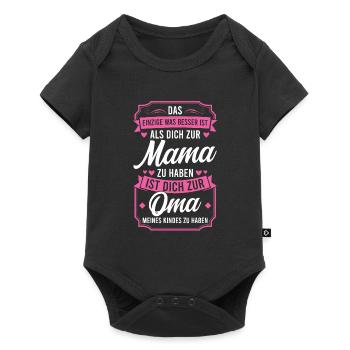 Mama & Oma Familie Mutter Geschenk - Baby Premium Kurzarmbody - Schwarz - Vorne