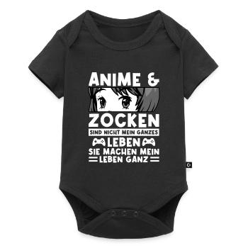 Anime Zocken Otaku Geschenk - Baby Premium Kurzarmbody - Schwarz - Vorne
