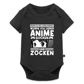 Anime Zocken Gaming Geschenk - Baby Premium Kurzarmbody - Schwarz - Vorne