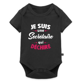 Je suis une secrétaire qui déchire - Body à manches courtes Premium Bébé - noir - Devant