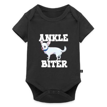 Chihuahua Chien Mordeur de cheville - Body à manches courtes Premium Bébé - noir - Devant