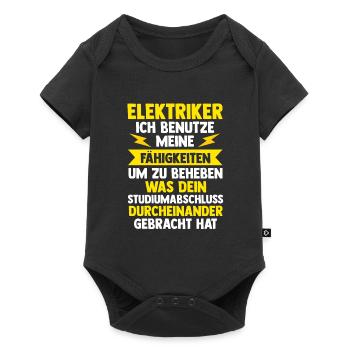 Elektriker Beruf Elektroarbeiter Geschenk - Baby Premium Kurzarmbody - Schwarz - Vorne