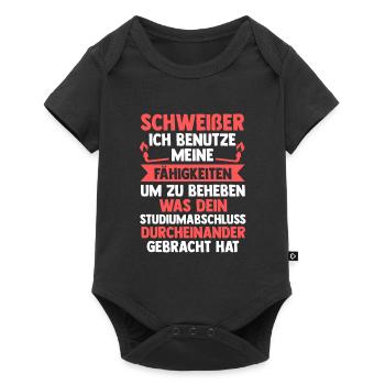 Schweißer Beruf Metallbauer Geschenk - Baby Premium Kurzarmbody - Schwarz - Vorne