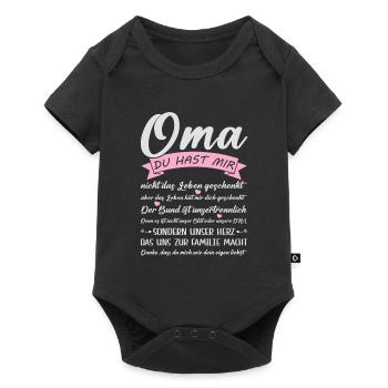 Oma Familie Omi Geschenk - Baby Premium Kurzarmbody - Schwarz - Vorne