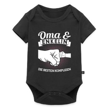 Oma & Enkelin Familie Enkelin Geschenk - Baby Premium Kurzarmbody - Schwarz - Vorne
