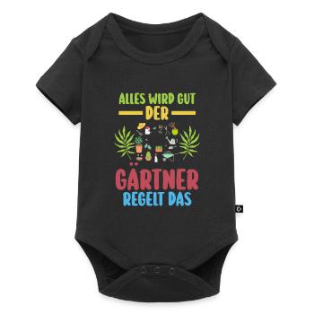 Gartenarbeit Garten Gärtner Geschenk - Baby Premium Kurzarmbody - Schwarz - Vorne