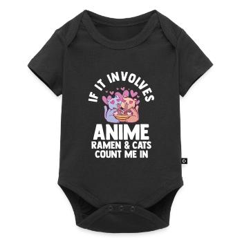 Anime Ramen Katzen Anime Merch Geschenk - Baby Premium Kurzarmbody - Schwarz - Vorne