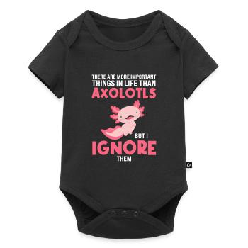 Axolotl Axolotl Tiergeschenk - Baby Premium Kurzarmbody - Schwarz - Vorne