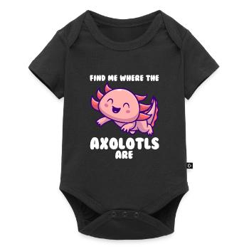 Axolotl Axolotl Tiergeschenk - Baby Premium Kurzarmbody - Schwarz - Vorne