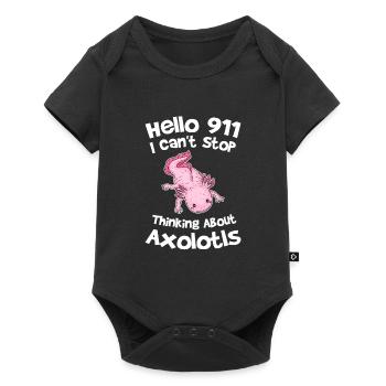 Axolotl Axolotl Tiergeschenk - Baby Premium Kurzarmbody - Schwarz - Vorne