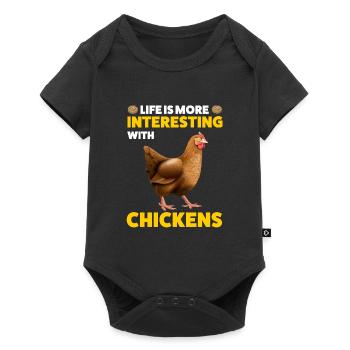 Hühner Hühnerhaltung Geschenk - Baby Premium Kurzarmbody - Schwarz - Vorne